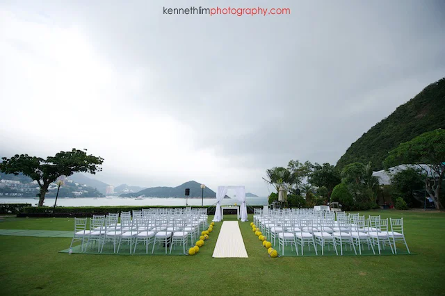 Hong Kong Country Club wedding set up altar