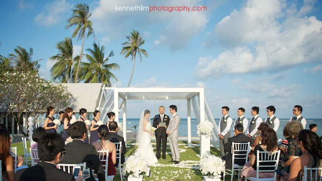 Koh Samui wedding YL Residence bride and groom at the altar