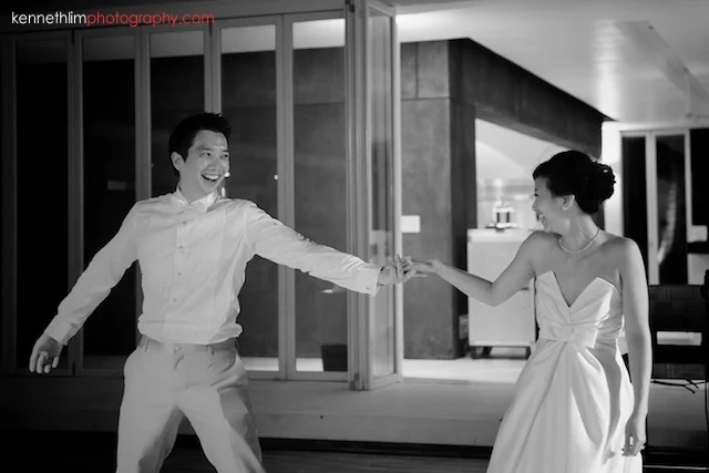 Koh Samui wedding YL Residence bride and groom dancing together