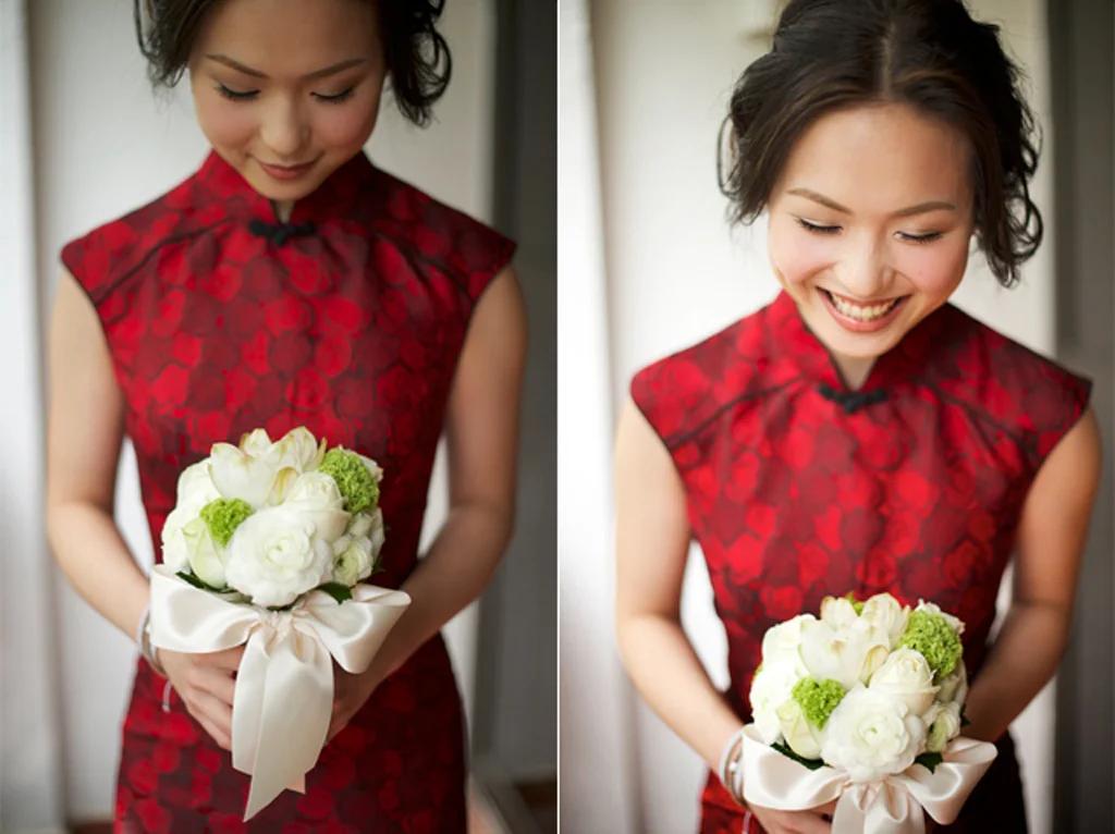 Hong Kong Beas River Country Club wedding photography bride closeup with flowers in hand