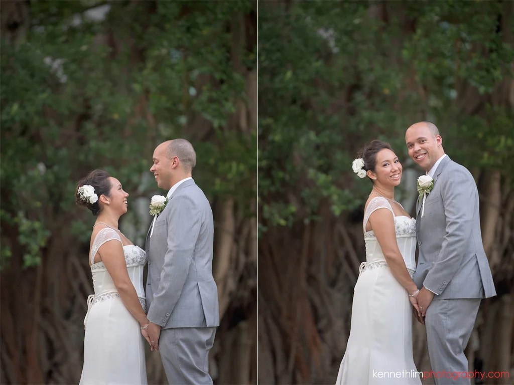 Hong Kong Island Shangri-la Atrium Library wedding day photography bride and groom portrait session outdoor holding hands smiling