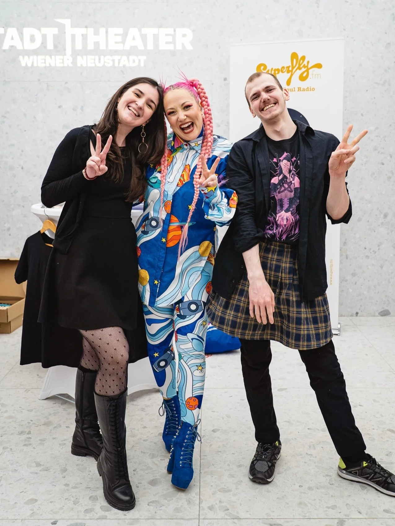 &ldquo;All in One&rdquo; Funky Vibes 💥 
Post Show &bull; ShowTime &bull; Pre-Show ✨

@radio_superfly x @stadttheaterwienerneustadt 
Thankful for it all &bull; 📸 @robertputeanu ❣️

P.s &bull; Our Next Show? 🙃👇🏻 
🗓️ 6th March @casanovavienna 🇦🇹