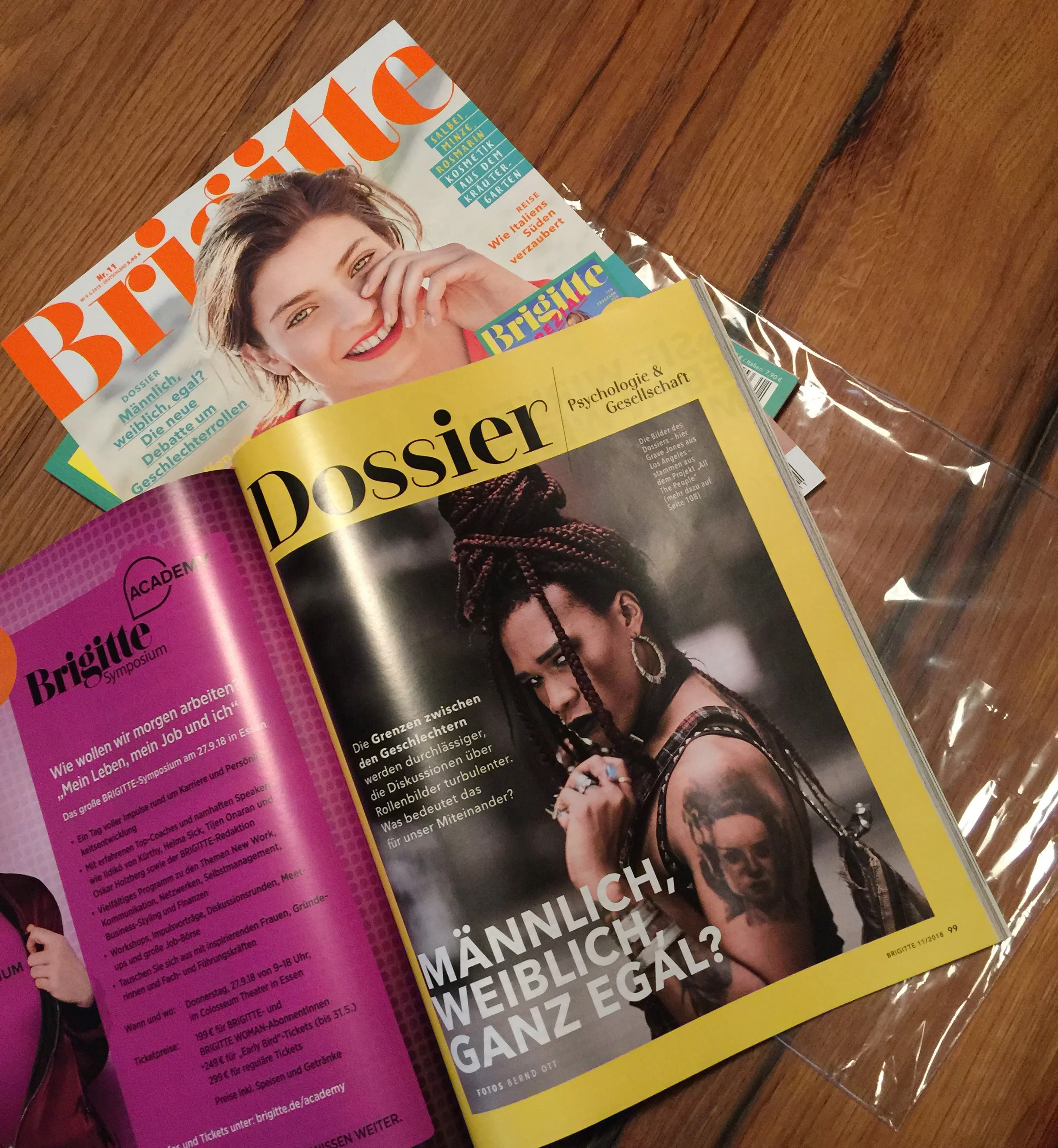 Brigitte 11/2018 publishes 10 page dossier on gender identity with images from All The People