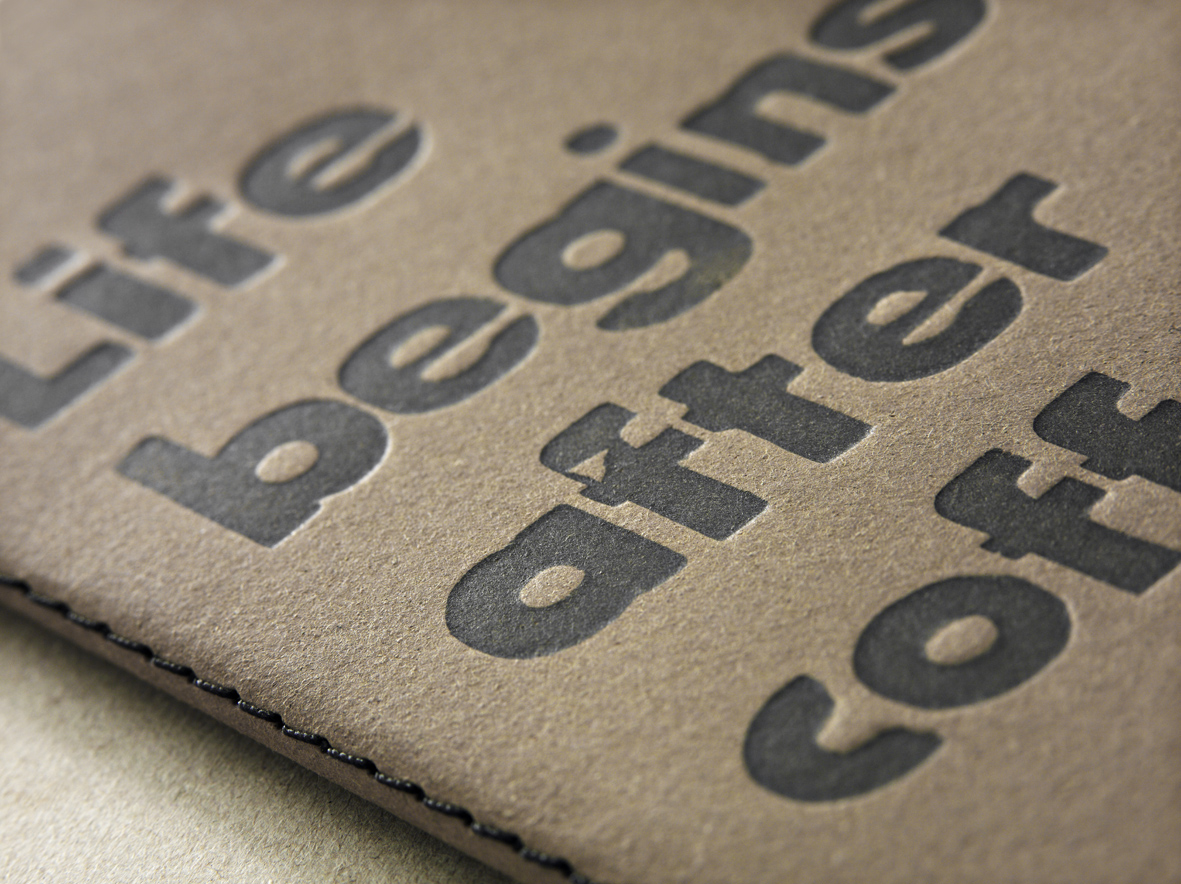 Letterpress Notizbuch gedruckt mit Holzschrift