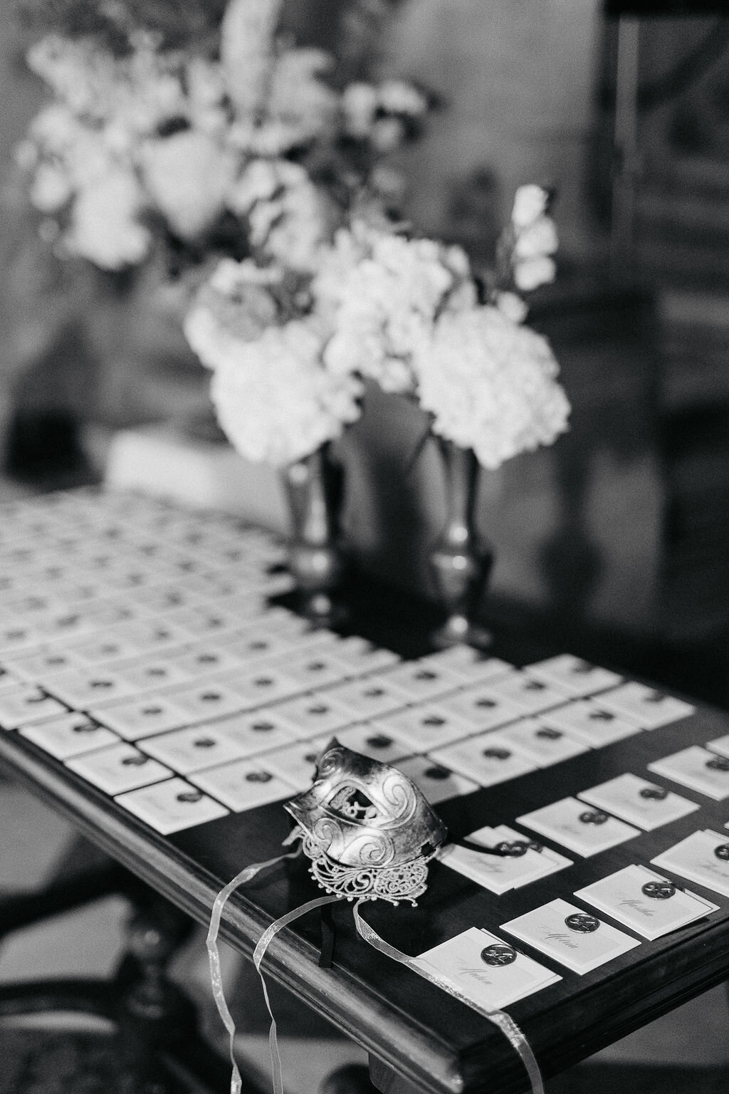 Escort card table with wax seals by Carissimo Letterpress