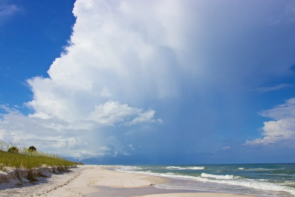 St. Joseph Peninsula, FL: Hard to see any people because there weren’t any people. If you can withstand the humidity of Florida in the summertime, the reward is having beaches like this to yourself for a few hours.