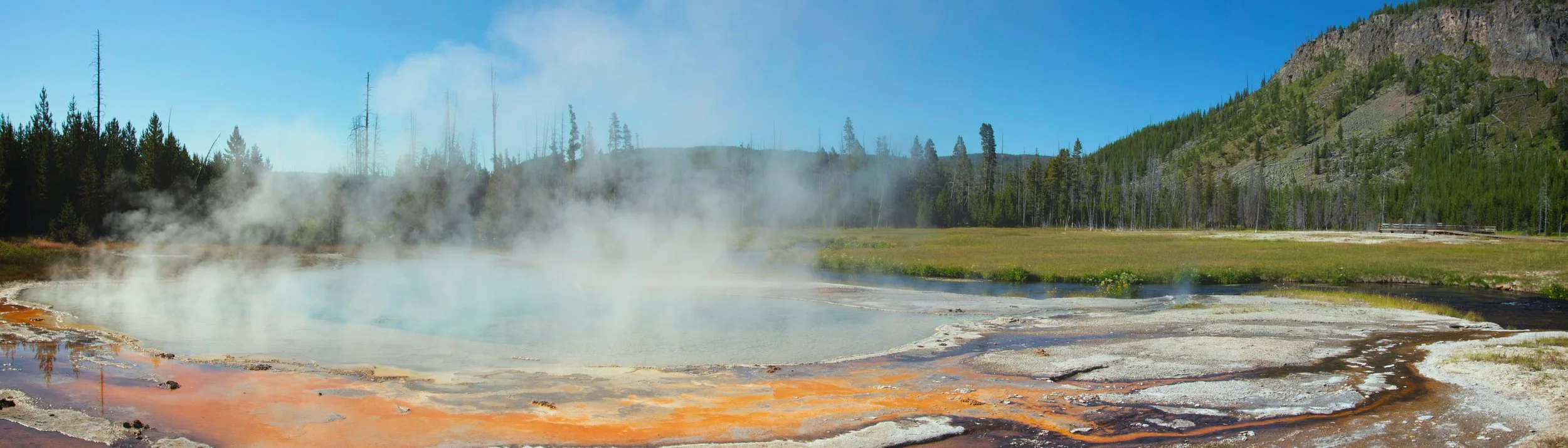 Yellowstone National Park, WY: The Geysers at Black Sand Basin.