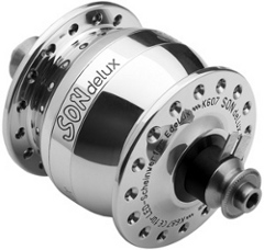 The SON Delux front dynamo hub.