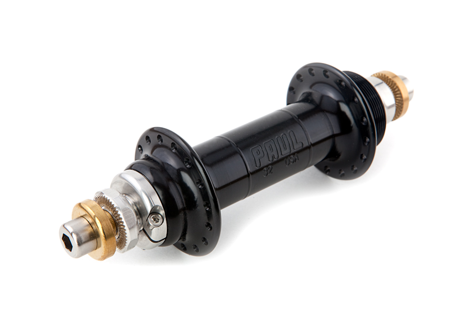  Paul Component Engineering's W.O.R.D rear single speed hub in black anodised finish.