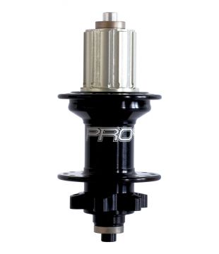  The Hope Pro 4 rear MTB hub with INA German made bearings. Available in 135mm and 142mm. Machined from forged 2014 T6 aluminium billet. It has a 4 pawl ratchet with 44 teeth of engagement. An approximate weight of 300 grams. Built with a standard 6 bolt disc interface. 