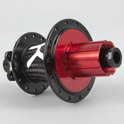 The KH-1.5 with J-bend spoke friendly flanges and a bright red freehub! Weighing in at 305 grams. 
