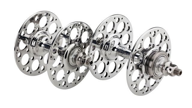 Aptly named "Holey"! This type of drilling pattern was seen on Italian hubs by FB, early Campagnolo and of course Airlite. The drilled axle nuts are a gorgeous touch. 