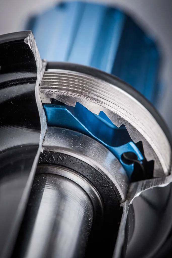 A sneak peek inside the Tune Mag 170 rear hub. A 7075 alloy hub shell enshrouding their proprietary sealed bearings. 