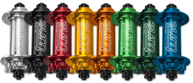                            8 colour options are available for all of the different hubs that Tune makes. 