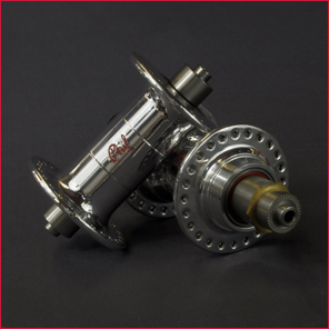 Phil Wood tandem hubs with plenty of spoke holes to provide the necessary strength. Available in silver, black, white, red, blue, green, purple, pink and orange. Stainless steel freehub is possible.