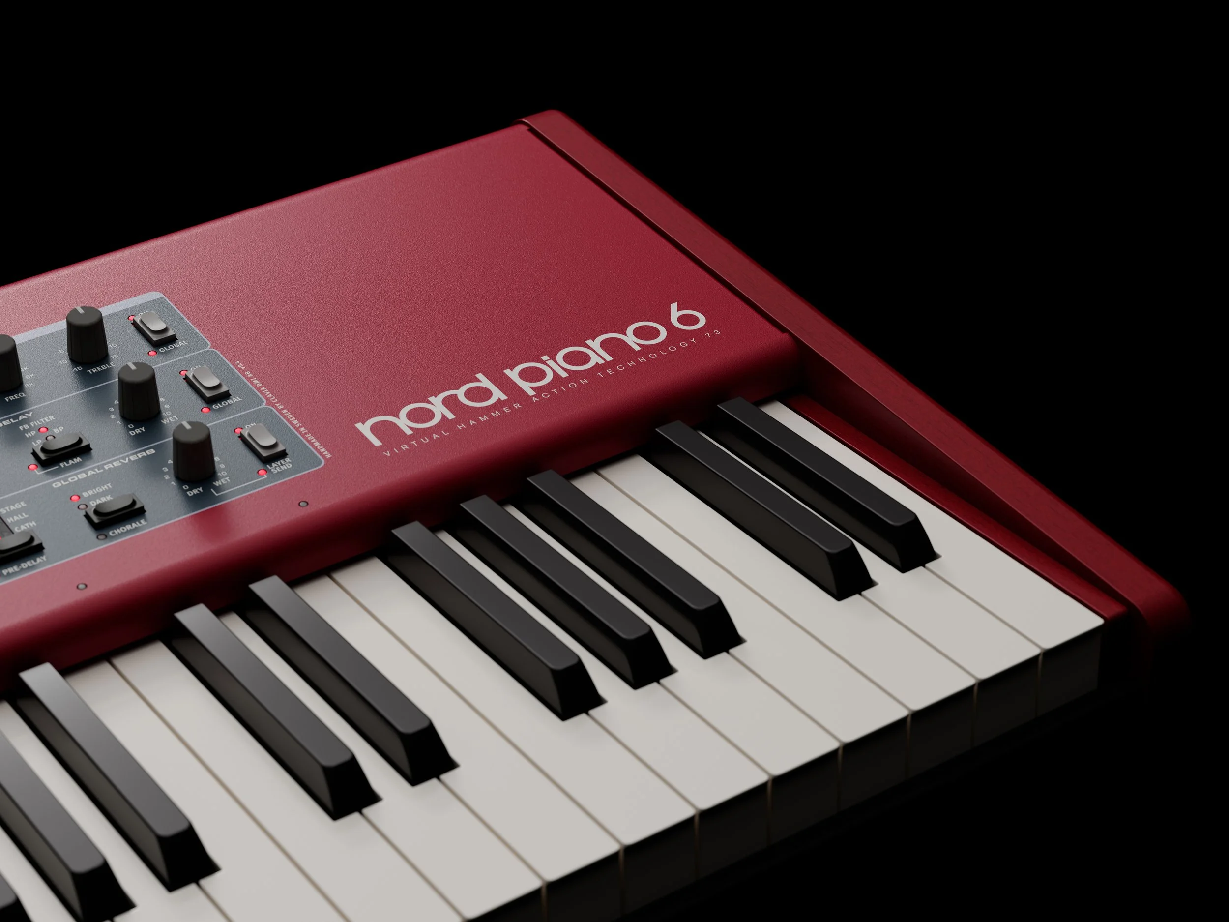 Nord Piano 6 detalle del teclado y panel