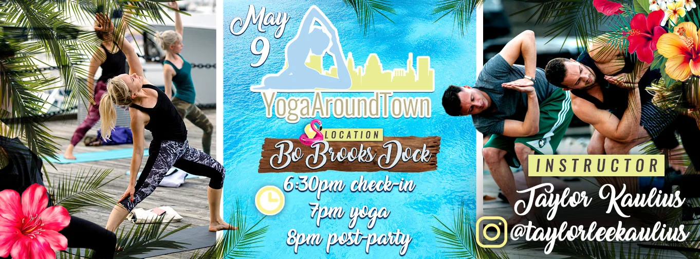 Join us, Wednesday, May 9th at Baltimore's inagural Yoga Around Town! We're taking over Bo Brooks Dock for a 60-minute all levels flow with CorePower's one and only Taylor Kaulius @taylorleekaulius ! Hang out for the after party with tropical specials at Bo Brooks. All tickets include a 60-minute class and a post-party at Bo Brooks. Check-In: 6:30pm Class: 7pm-8pm Post-Party: 8pm-on Questions? Please email us at baltimore@volocity.org