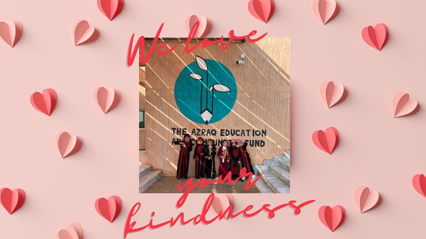 Thank you for your love and support from around the world! 💌

#azraq #jordan #syrians #2023 #school #eduaction #love #giving #children #giveback #donate #theazraqfund #theazraqcenter #withrefugees #standwithrefugees #nolostgeneration #support #valen