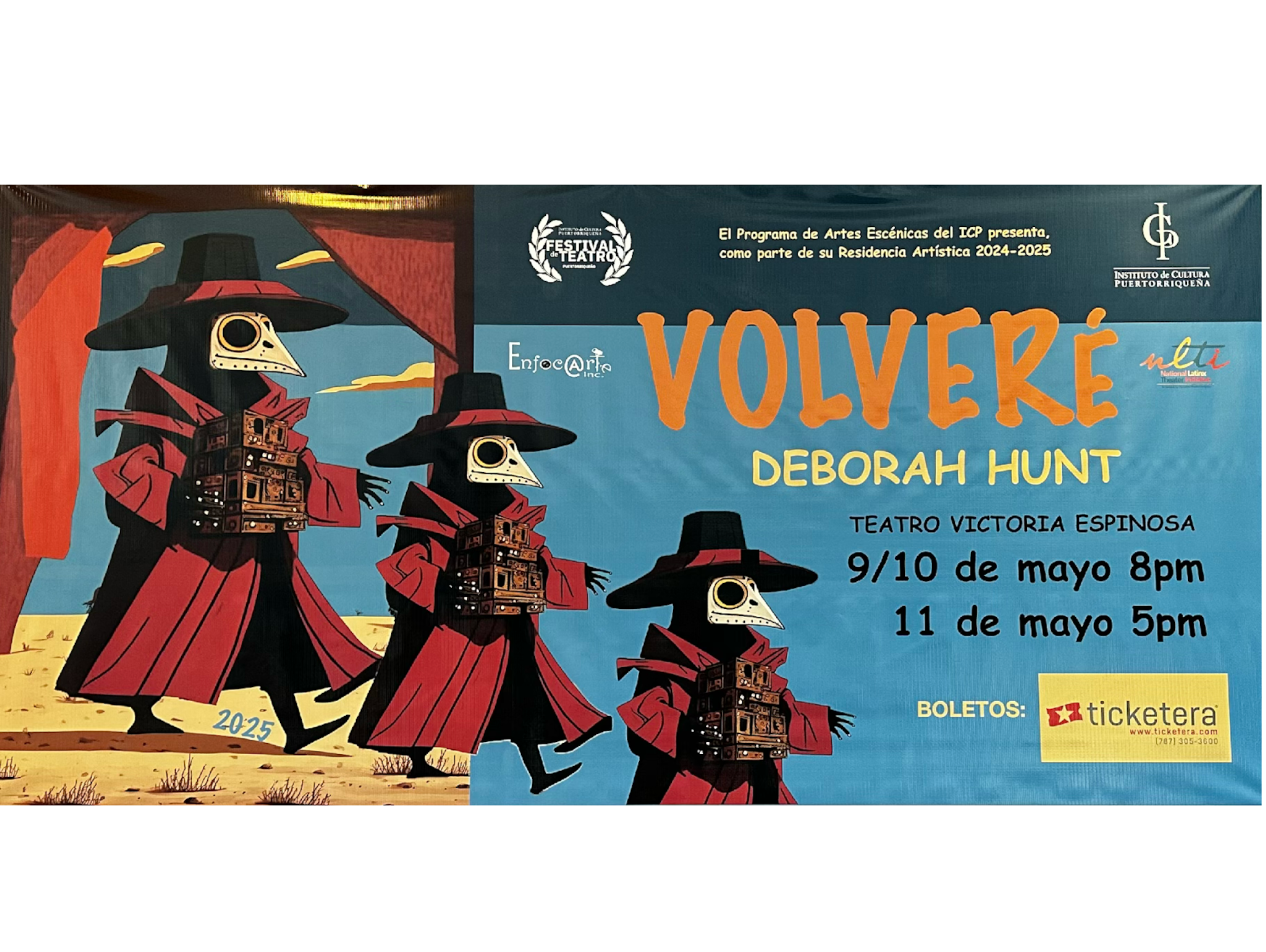 Publicity banner for the front of the theatre using Midjourney image. Cartel publicitario para la fachada del teatro utilizando una imagen de Midjourney.