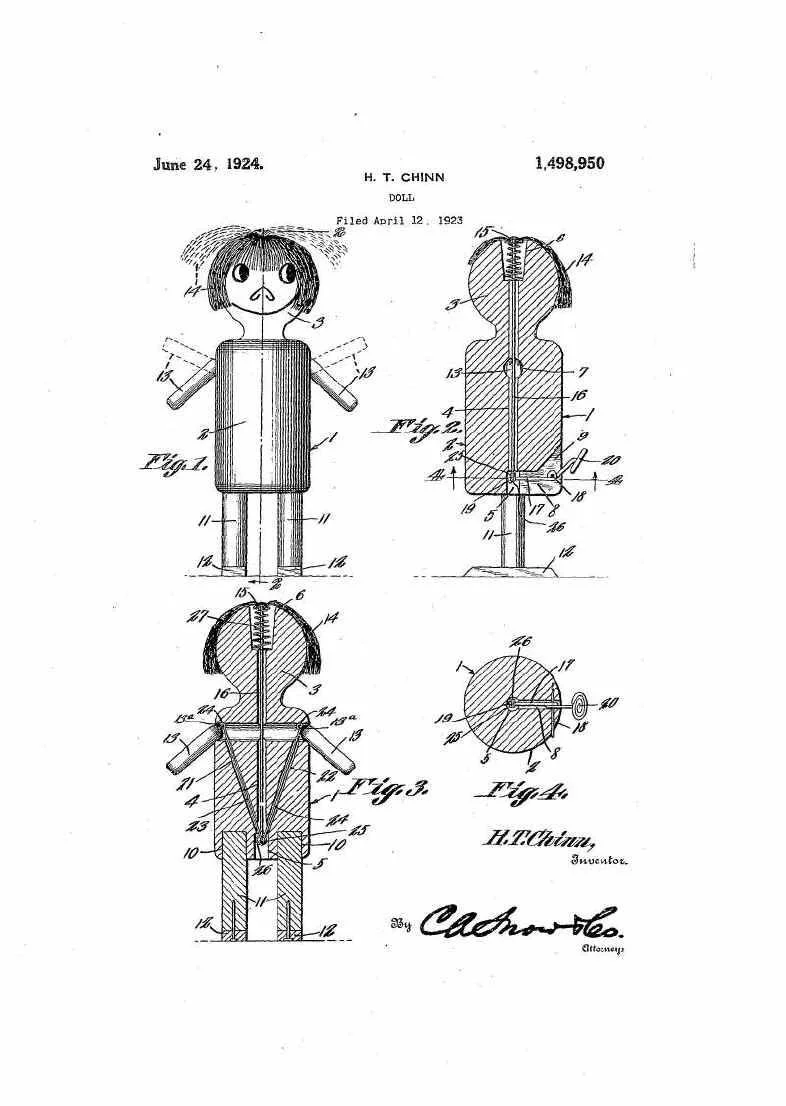 One of three&nbsp;main patent images showing the mechanism design. Courtesy of Gene Metcalf.