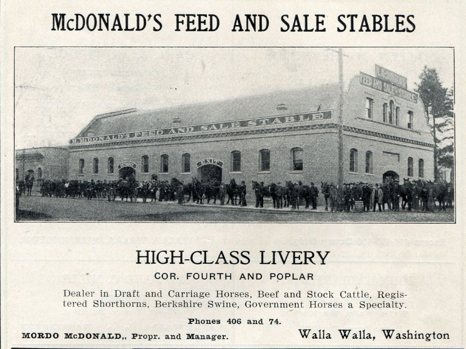 McDonald's Feed & Sale Stable, 1908.jpg