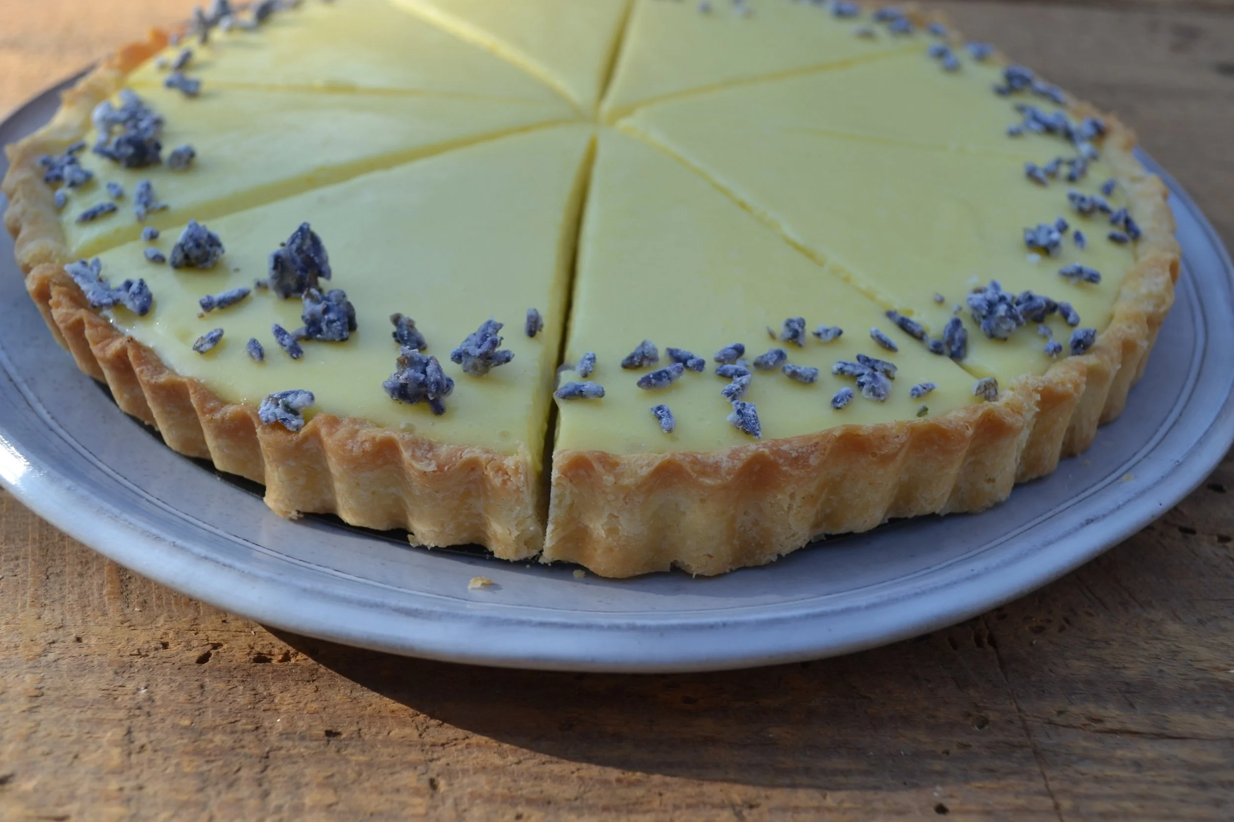Creamy Lemon Tart with Lavender “Sprinkles”