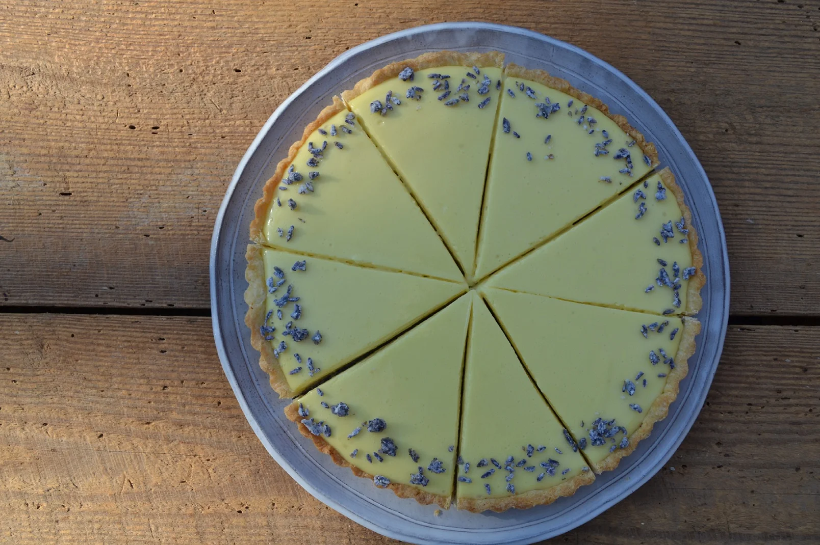 Creamy Lemon Tart with Lavender “Sprinkles”