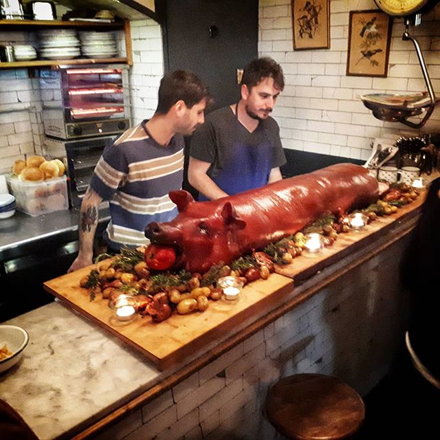 Last night at @pastramibar we helped get this smoked pig out of the way, good stuff!!