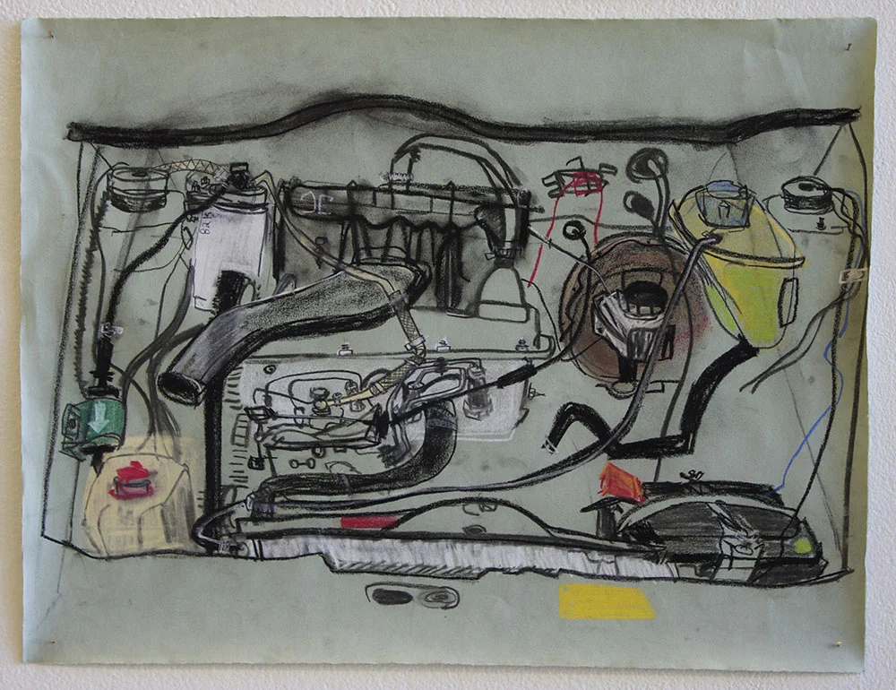 charcoal and pastel on paper 18 x 24" 2015 available in S ã o Paulo