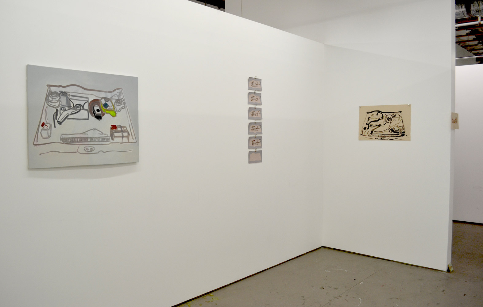 One late night working in the studio, I felt a powerful urge to hang an impromptu exhibition of my engine-related work around the idea of “throttle”. I embraced my unexpected impulse, selecting a collection drawings and paintings for the small space. 