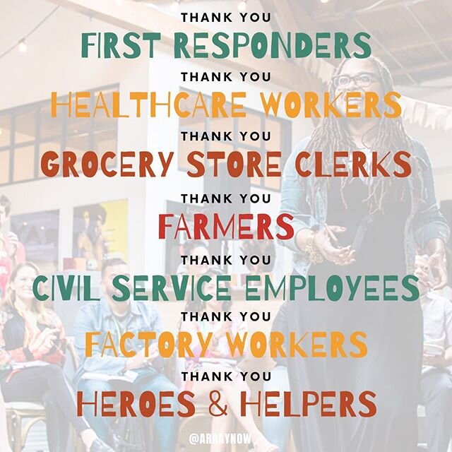 ARRAY THANKS YOU! Everyone on the front lines from our comrades, first responders, & service workers. We also want thank those consciously practicing social distancing - we will get through this together! #Community