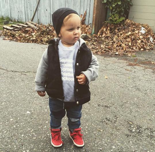 @lindz_xo This cutie is fresh in his Good Husbands Apparel pullover and Adidas kicks.