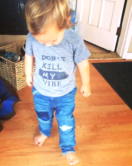 @lindz_xo Shirt is From the Heart Clothing and denim pants are Zara Kids .