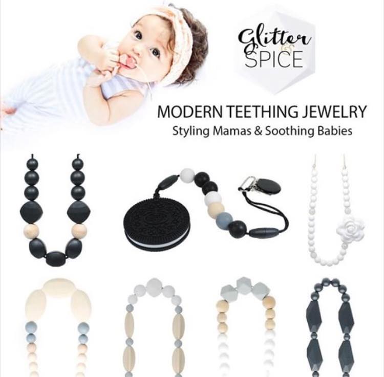 This post was proudly brought to you by Glitter and Spice Modern Teething Jewelry