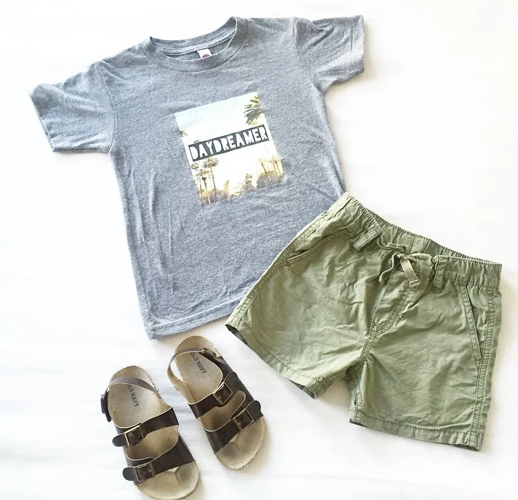 Vagabond Babe 'Daydreamer' tee / Old Navy shorts & Sandals