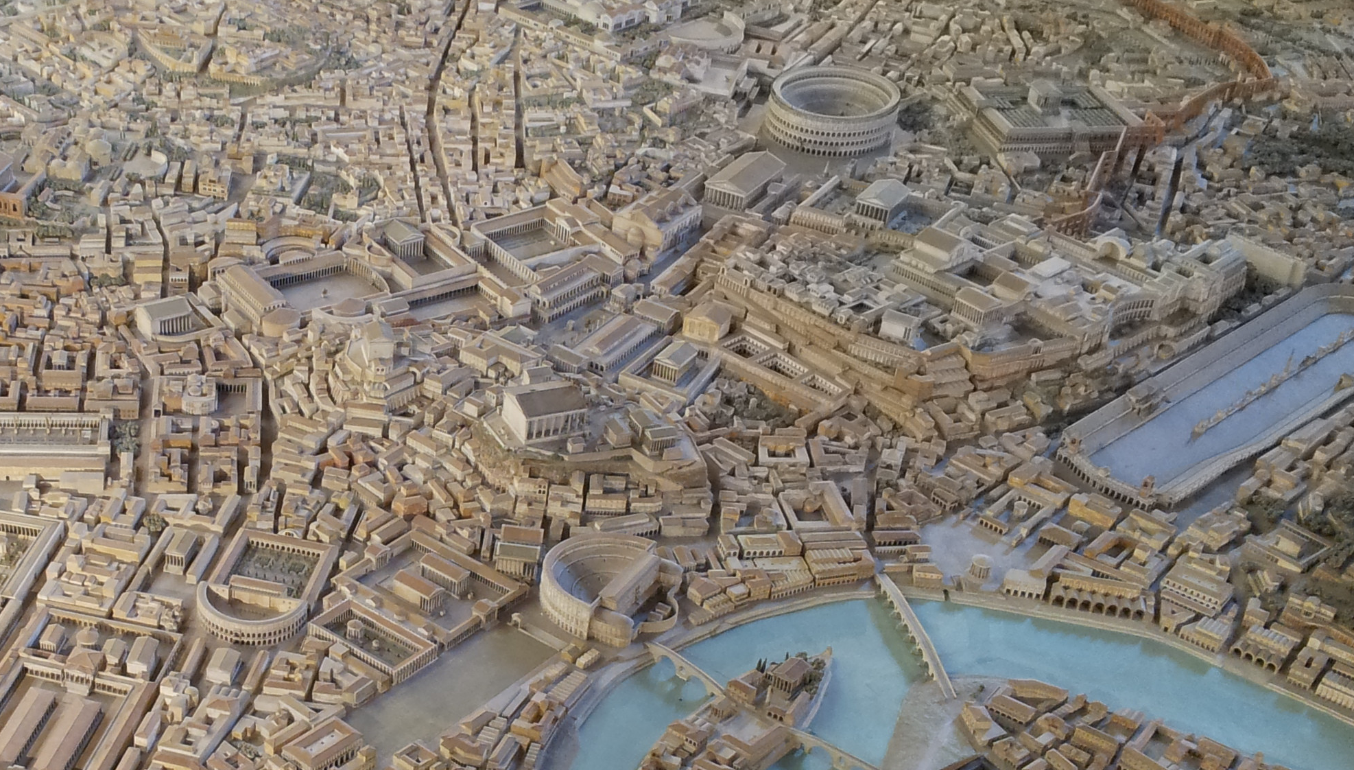 Model of Rome with Theaters of Marcellus and Pompey 