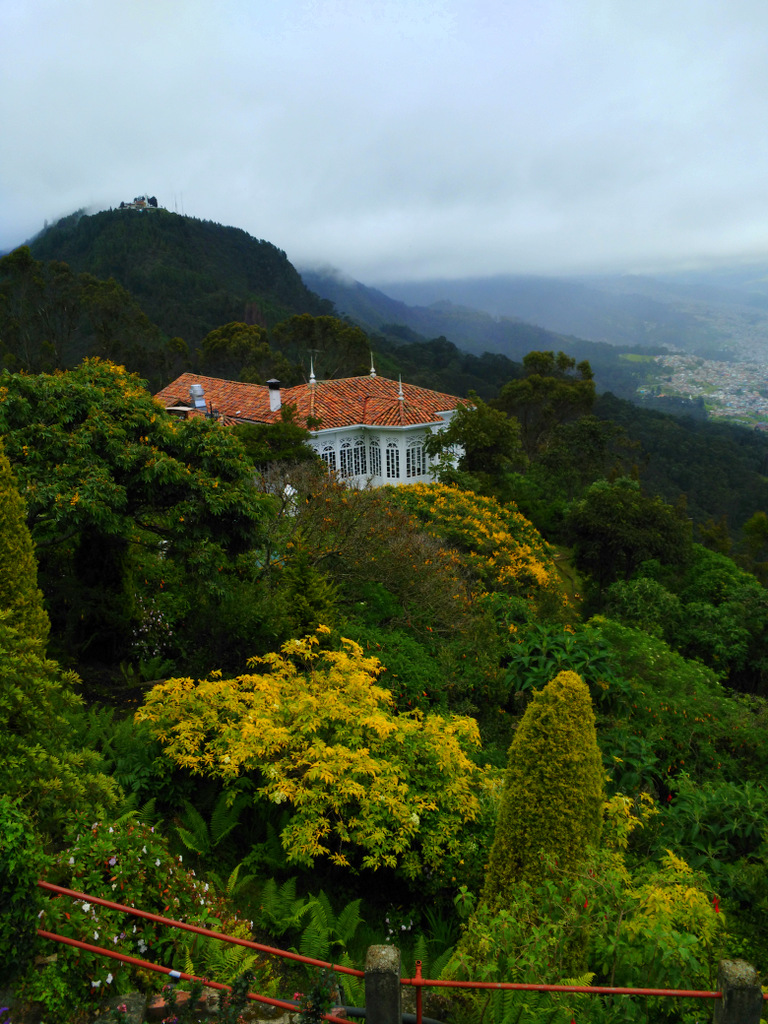 Casa Santa Clara sits in the middle of a lush forest near Monserrate. 