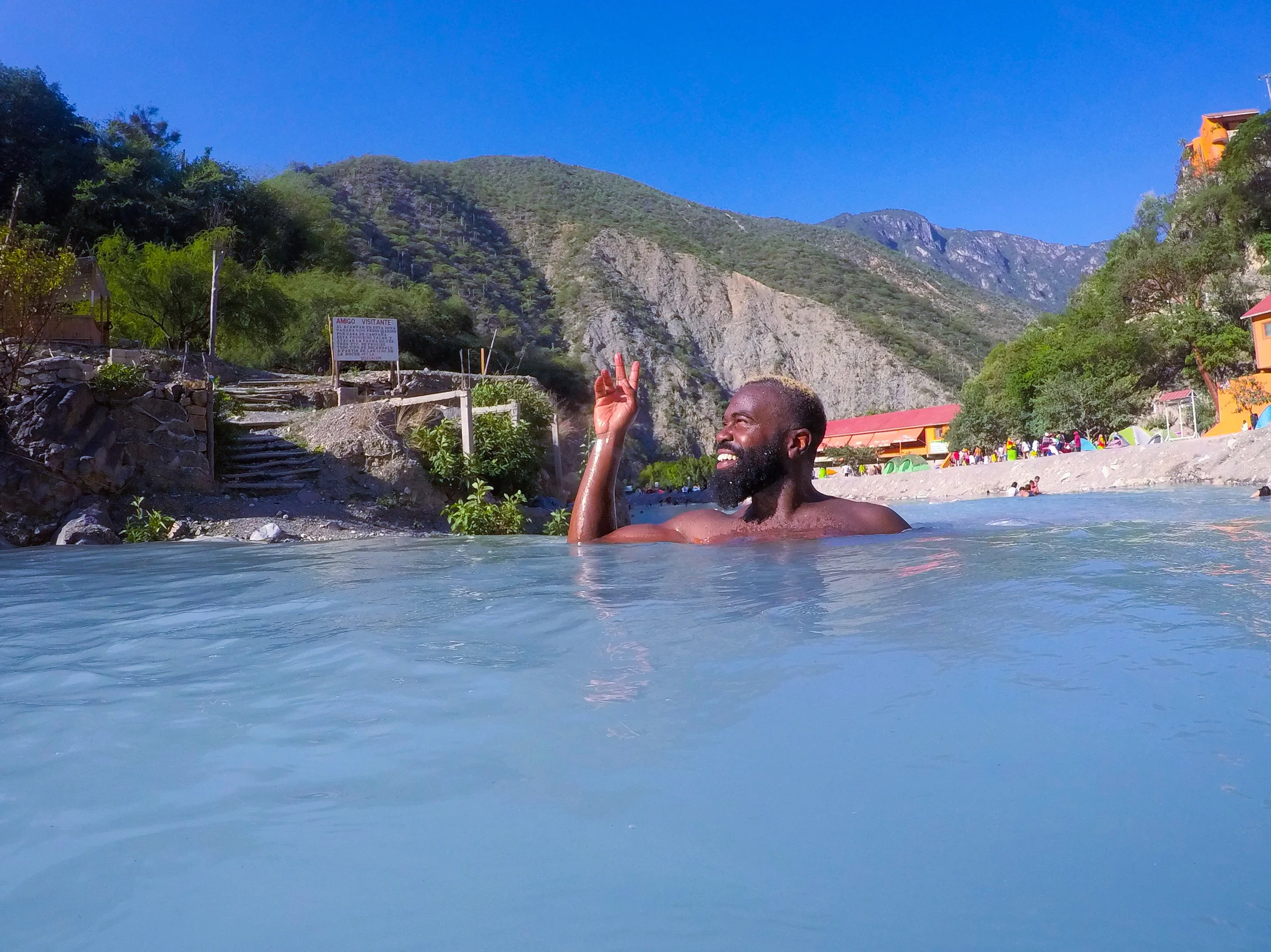 Unwind In Mexico's Most Beautiful Blue River Overlooking The Mountains