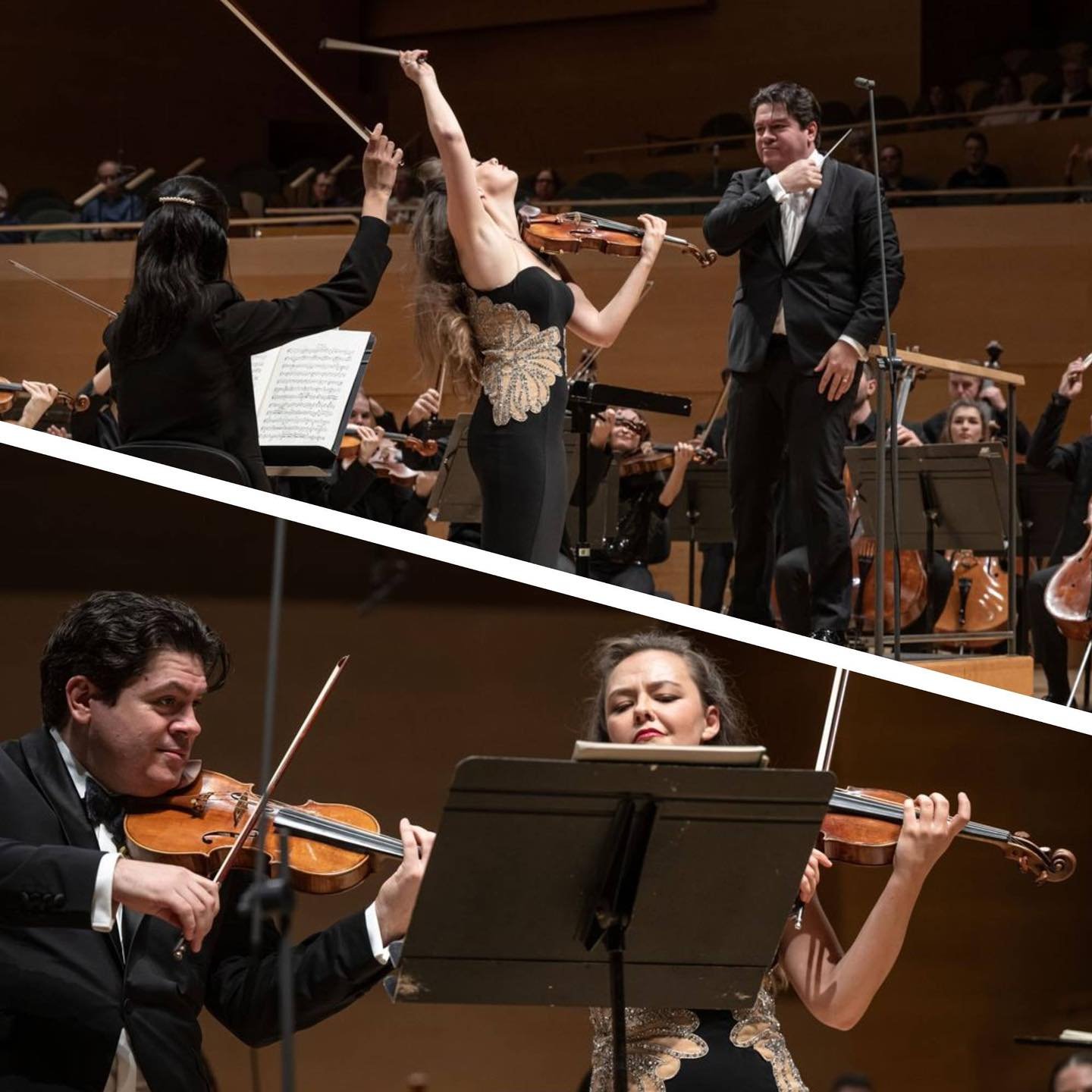 On November 8 and 9, we witnessed the return of @alexandra.conunova to the Barcelona Symphony Orchestra @auditoribcn, conducted by maestro @cristian.macelaru , performing Bruch&rsquo;s Violin Concerto. Here&rsquo;s what the press said:
 
&ldquo;Moldo