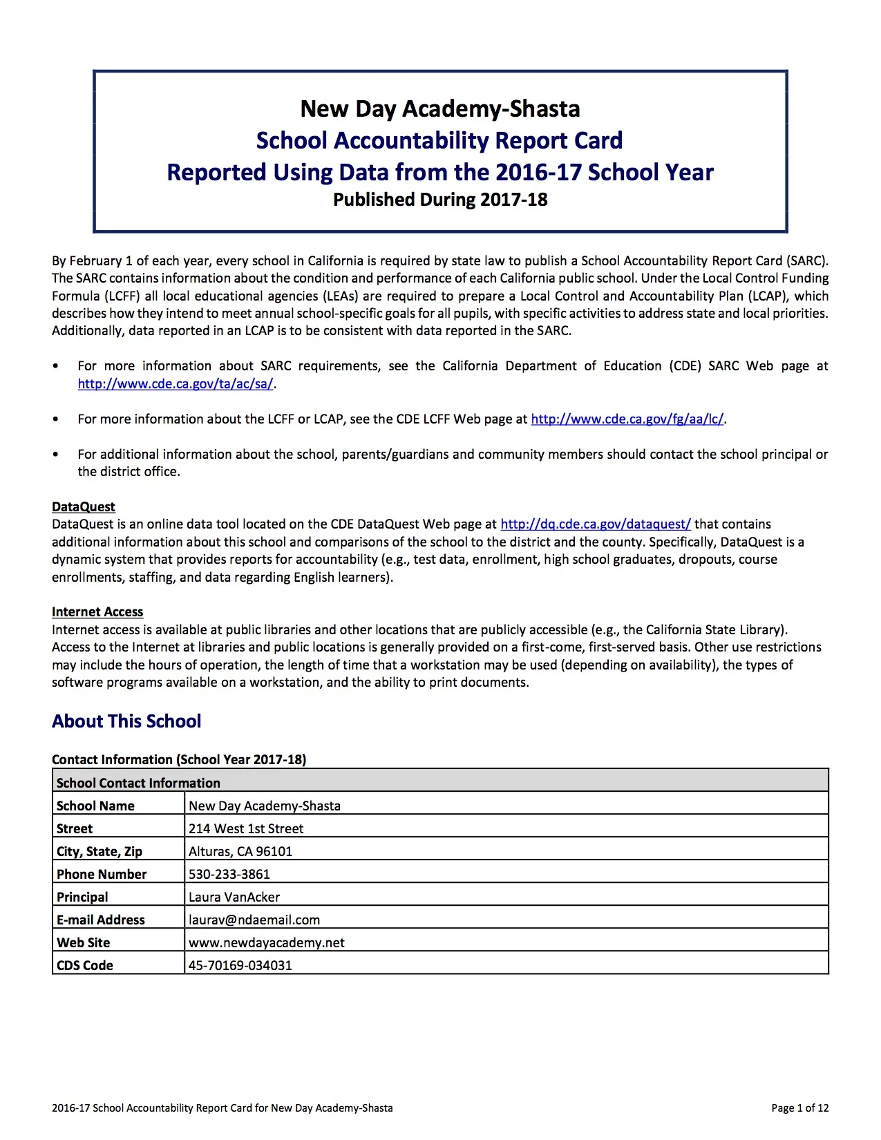 2016-17 SARC Report