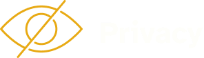 title, "privacy", with an icon of an eye with a line through it