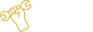 title, "service", with an icon of a raised fist holding a wrench