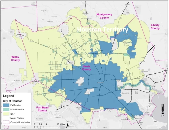 Houston Extraterritorial Jurisdiction Map - ETJ Map