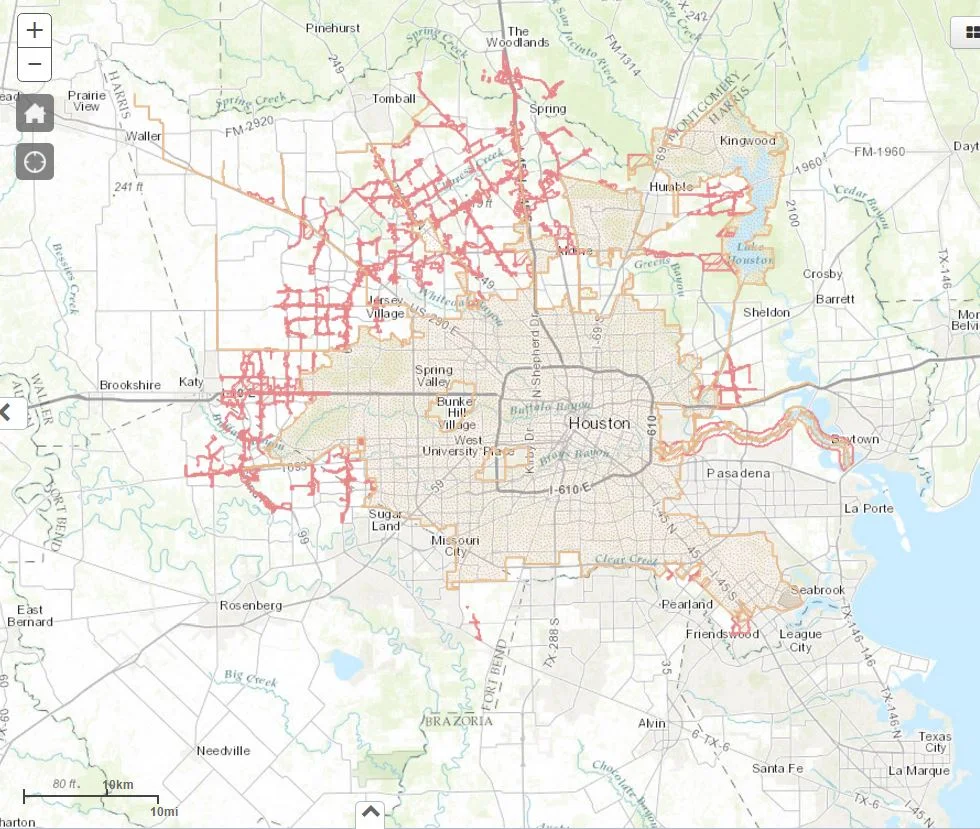 Houston and Houston ETJ Map