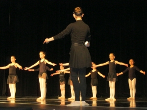 Miss Megan with Students in End-of-Year All Class review