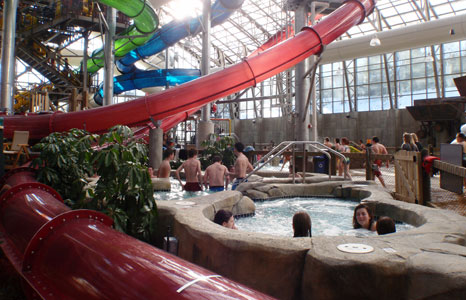Hot tub area at Jay Peak Resort in Jay, VT