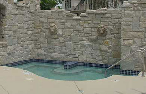 Whirlpool area with wall on the back side at South Shore Club in Lake Geneva, WI