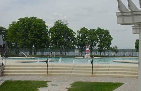 View of the pool area at South Shore Club in Lake Geneva, WI