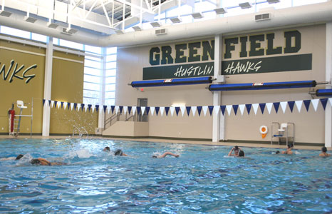 Indoor pool area at Greenfield High School in Greenfield, WI