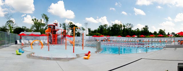 Pool area Belle Chasee YMCA in LA